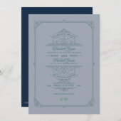 Vintag Regency Verziert Wedding rettet Termine Einladung (Vorne/Hinten)