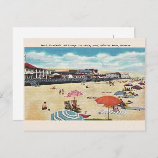Vintag RehoBeide Beach Postkarte (Vorne/Hinten)