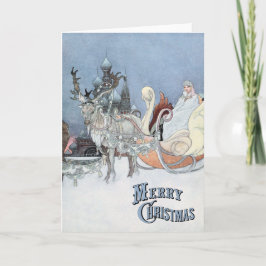Vintag Reindeer und Sleigh von Charles Robinson Feiertagskarte
