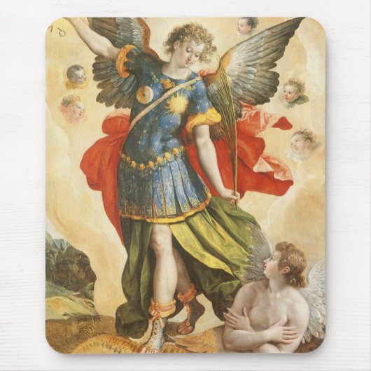 Vintag Religiös, Saint Michael Defeats Lucifer Mousepad (Vorne)