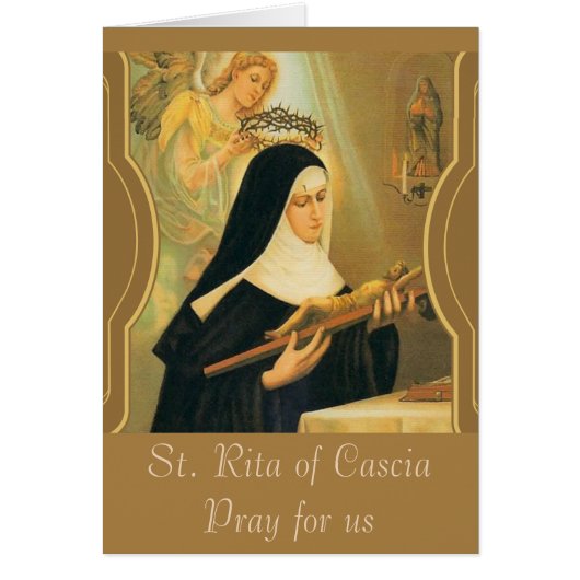 Vintag Religiöse St. Rita Cascia Gebet (Vorne)