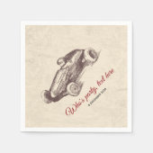 Vintag, Rennwagen, Rennfahrer, Cocktail Paper Napk Serviette (Vorderseite)