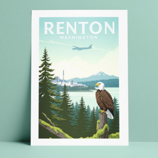Vintag Renton Washington Postkarte