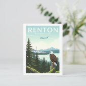 Vintag Renton Washington Postkarte (Stehend Vorderseite)