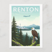 Vintag Renton Washington Postkarte (Vorderseite)