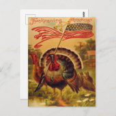 Vintag Reproduction Patriots Trukeys Erntedank Postkarte (Vorne/Hinten)