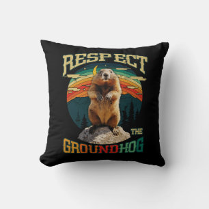 Vintag Respekt vor der Groundhog Funny Woodchuck G Kissen