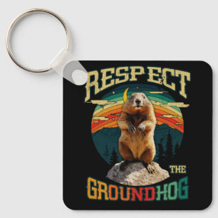 Vintag Respekt vor der Groundhog Funny Woodchuck G Schlüsselanhänger