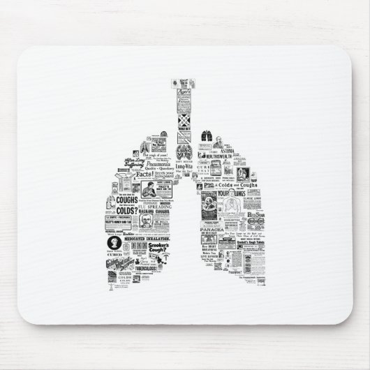 Vintag Respiratorische Remissionen Lungenkunst Mousepad (Vorne)