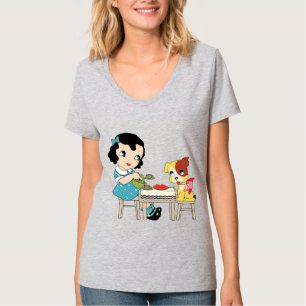 Vintag Retro 1950 Kitsch Girl Lieben Ihr Hund T-Shirt