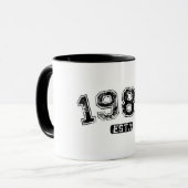 Vintag Retro 1980 Grunge Est. etablierte Grafik Tasse (Vorderseite Links)
