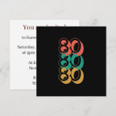 Vintag Retro 1980 Rot-Gelb Einladung (Vorne/Hinten)