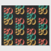 Vintag Retro 1980 Rot-Gelb Geschenkpapier (Flach)