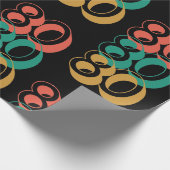 Vintag Retro 1980 Rot-Gelb Geschenkpapier (Ecke)