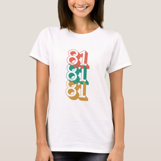 Vintag Retro 1981 Shirt Rot Gelb (Vorderseite)