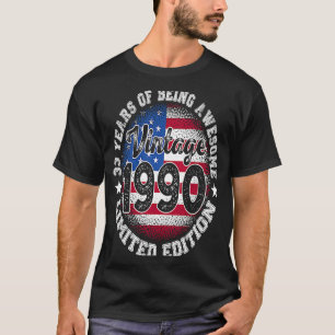 Vintag Retro 1990 33. Geburtstag 33 Jahre alter Am T-Shirt