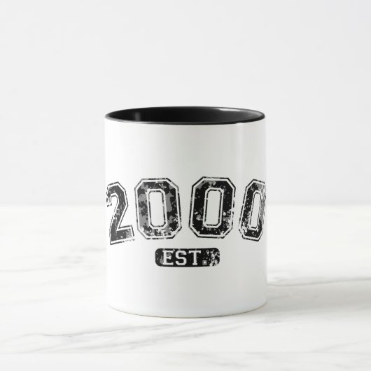 Vintag Retro 2000 Grunge Est. etablierte Grafik Tasse (Zentrum)
