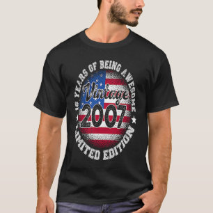 Vintag Retro 2007 16. Geburtstag 16 Jahre alter Am T-Shirt