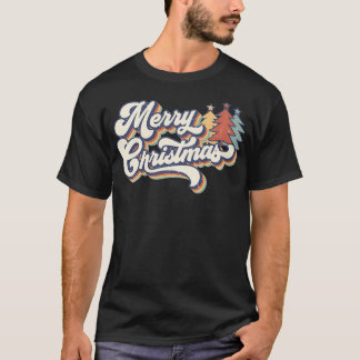 Vintag Retro 70er Frohe Weihnachtspullover T-Shirt