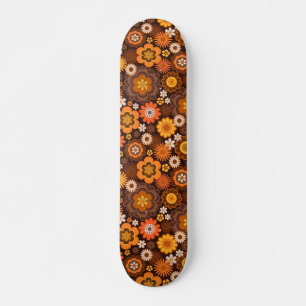 Vintag Retro 70er Groovy Blumenmuster Skateboard