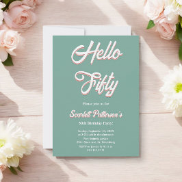 Vintag Retro 70er Groovy Moderne 50. Geburtstag Einladung