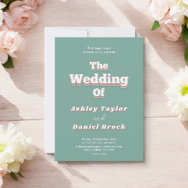 Vintag Retro 70er Groovy Moderne Hochzeit Einladung