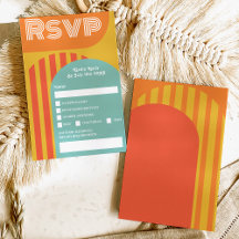 Vintag Retro 70er terracotta arch wedung rsvp