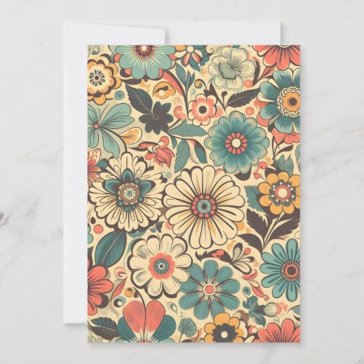 Vintag Retro 70er Wedding Einladung (Rückseite)