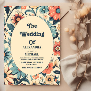 Vintag Retro 70er Wedding Einladung