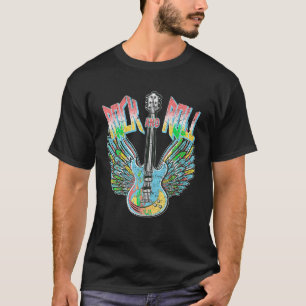 Vintag Retro 80er Rock Roll Music Electric Guitar T-Shirt