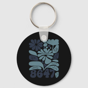 Vintag Retro 8647 Subtle Anti Trump 86 47 Floral Schlüsselanhänger