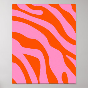 Vintag Retro Abstrakt rosa und orange Poster