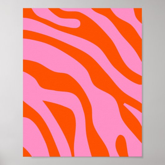 Vintag Retro Abstrakt rosa und orange Poster (Vorne)