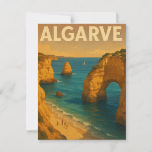 Vintag Retro Algarve Portugal Reisen Postkarte