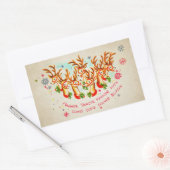 Vintag Retro All Santa's Rentier Rechteckiger Aufkleber (Umschlag)