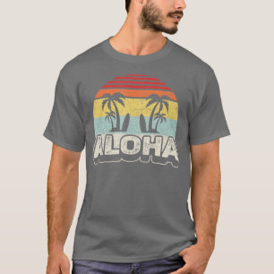 Vintag Retro Aloha Hawaii Insel Palm Be T-Shirt