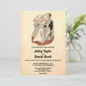 Vintag Retro Alte alte Pop Hochzeit Einladung (Stehend Vorderseite)