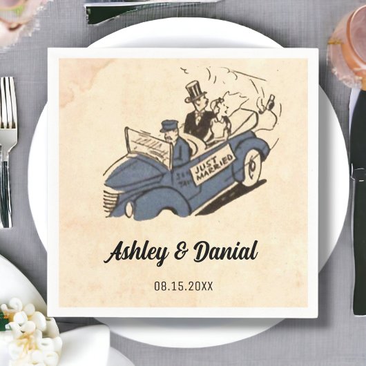 Vintag Retro Alte Comic Brauerei Rustikale Hochzei Serviette