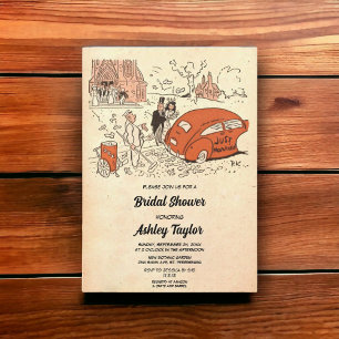 Vintag Retro Alte romantische Couple Brautparty Einladung