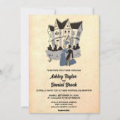 Vintag Retro Alte romantische Ehepaar Rustikale Ho Einladung (Vorderseite)