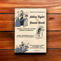 Vintag Retro Alte rustikale Comic Stil Hochzeit