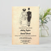 Vintag Retro Alte Rustikale Pop Hochzeit Einladung (Stehend Vorderseite)