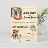 Vintag Retro Alter Pop Rustikale Hochzeit Einladung (Stehend Vorderseite)