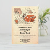 Vintag Retro Altes Comic Funny Sarcastic Wedge Einladung (Stehend Vorderseite)