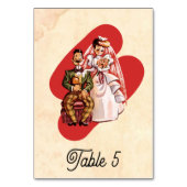 Vintag Retro Altes Comic Hochzeit Tischnummer (Rückseite)