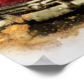 Vintag Retro Altes klassisches Auto Auto Wasserfar Poster (Ecke)