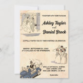 Vintag Retro Altes klassisches Comic Stilvolle Hoc Einladung (Vorderseite)