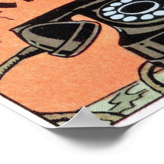 Vintag Retro Altes klassisches Telefonklingeln Poster (Ecke)