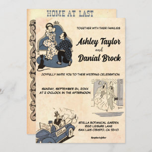 Vintag Retro Altes romantisches Comic Moderne Hoch Einladung