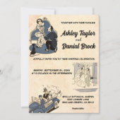 Vintag Retro Altes romantisches Comic Stilvolle Ho Einladung (Vorderseite)